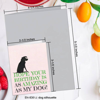 Dog Silhouette, Greeting Card (8361J), Enclosure, www.printedcanvas.com