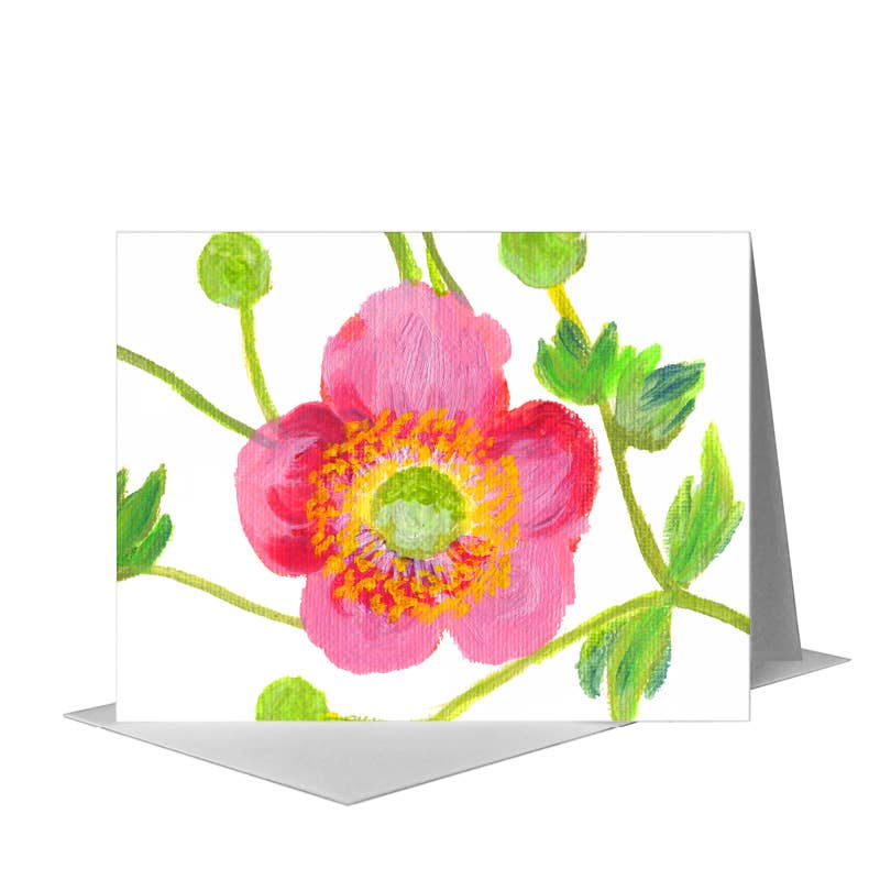 Japanese Anemones, Greeting Card (#7565D) A2 Card Front, www.printedcanvas.com