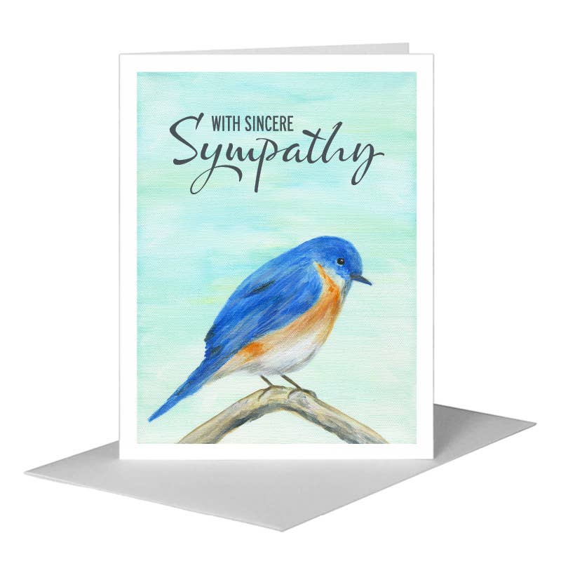Blue Feathered, Greeting Card (#8314B), A2 Card Front, www.printedcanvas.com