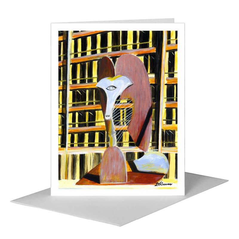Picasso Sculpture, Chicago, Greeting Card (#7520A) A2 Card Front, www.printedcanvas.com