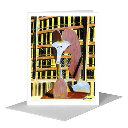 Picasso Sculpture, Chicago, Greeting Card (#7520A) A2 Card Front, www.printedcanvas.com