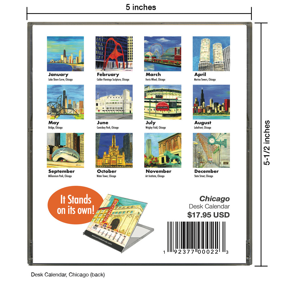 Desk Calendar, Chicago (#200-2025) – Printed Canvas desk-calendar-chicago-200-2025-printed-canvas