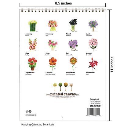 Hanging Letter Calendar, Botanicals