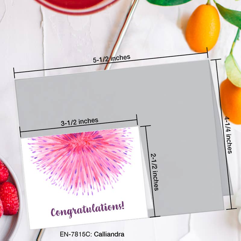 Calliandra, Greeting Card (7815C), Enclosure, www.printedcanvas.com