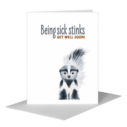 Skunk Face, Greeting Card (#8111D) A2 Card Front, www.printedcanvas.com