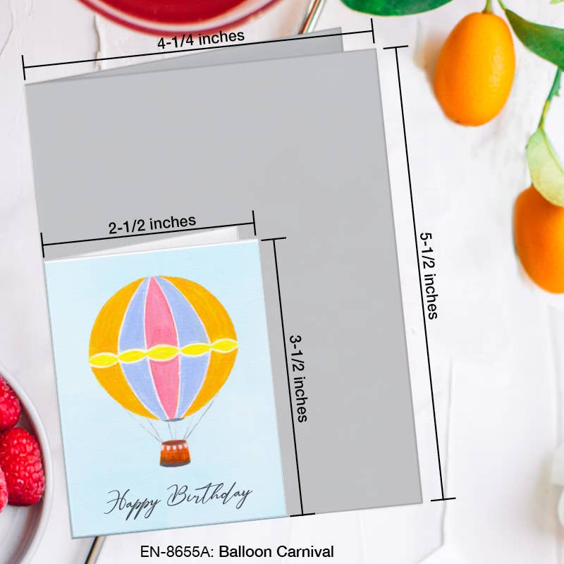 Balloon Carnival, Greeting Card (8655A), Enclosure, www.printedcanvas.com