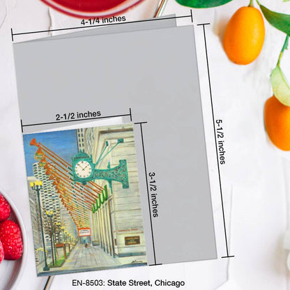 State Street, Chicago, Greeting Card (8503A), Enclosure Card, www.printedcanvas.com