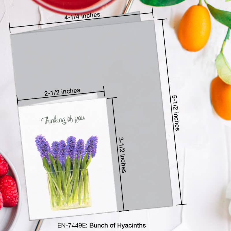 Bunch of Hyacinths, Greeting Card (7449E), Enclosure, www.printedcanvas.com