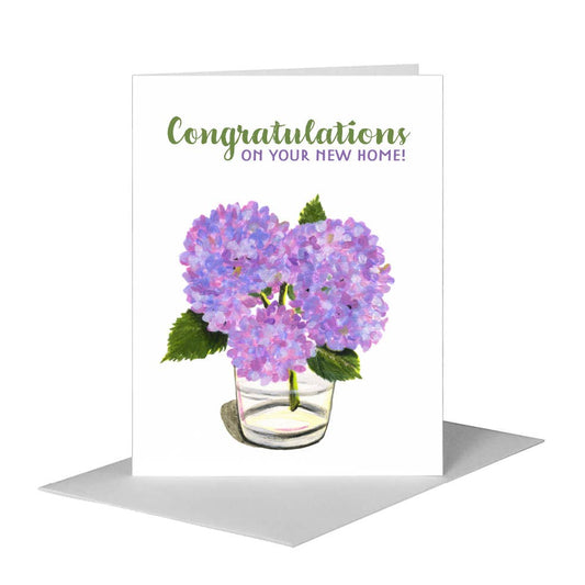 Hydrangeas in Glass, Greeting Card (#7307C) A2 Card Front, www.printedcanvas.com