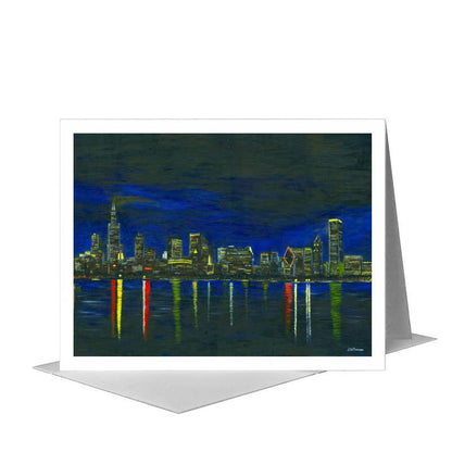 Chicago Lights, Greeting Card (#7315A) A2 Card Front, www.printedcanvas.com