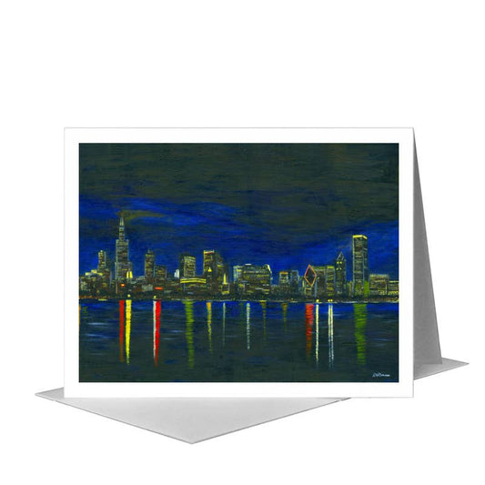 Chicago Lights, Greeting Card (#7315A) A2 Card Front, www.printedcanvas.com