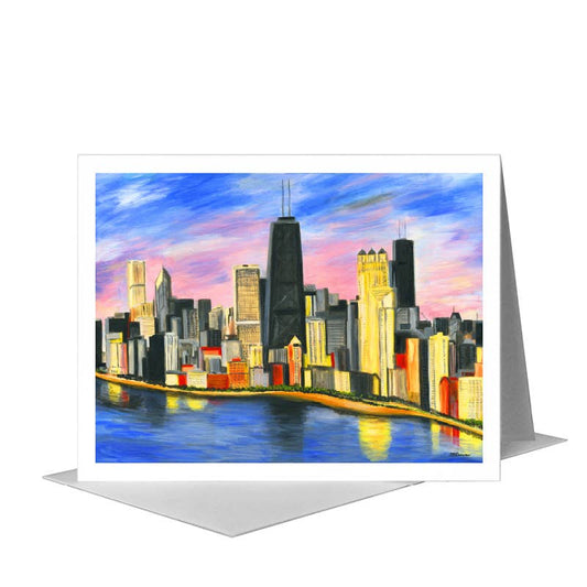 John Hancock, Chicago, Greeting Card (#7362A) A2 Card Front, www.printedcanvas.com