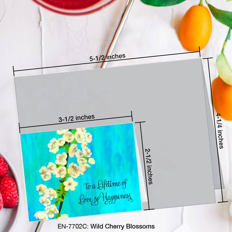 Wild Cherry Blossoms, Greeting Card (7702C), Enclosure, www.printedcanvas.com