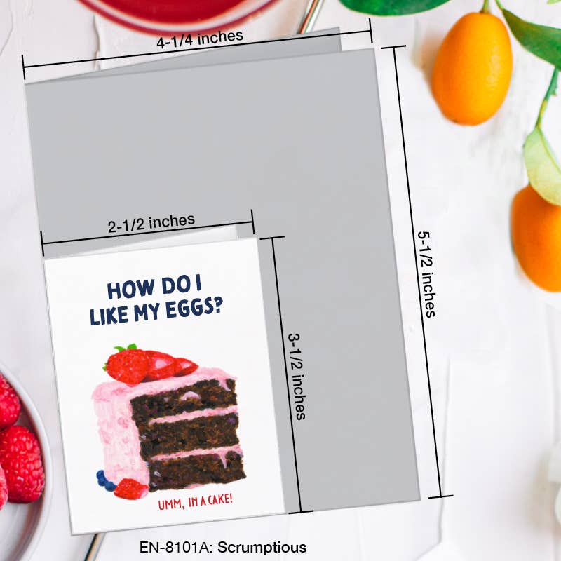 Scrumptious, Greeting Card (8101A), Enclosure, www.printedcanvas.com