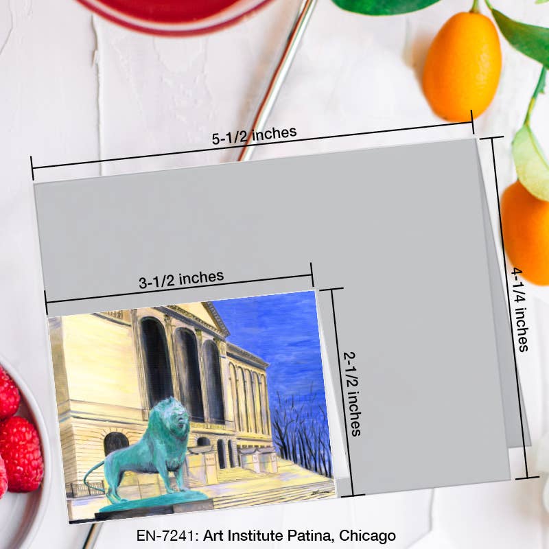 Art Institute Patina, Chicago, Greeting Card (7241A), Enclosure Card, www.printedcanvas.com