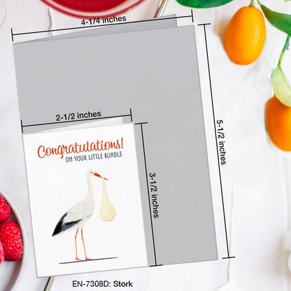 Stork, Greeting Card (7308D), Enclosure, www.printedcanvas.com