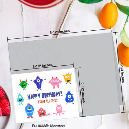 Monsters, Greeting Card (8668B), Enclosure, www.printedcanvas.com