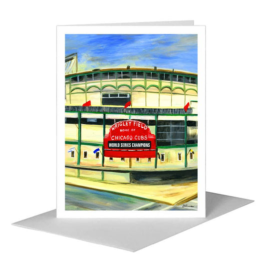 Wrigley Field, Chicago, Greeting Card (#7418F) A2 Card Front, www.printedcanvas.com