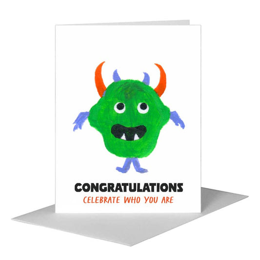 Monster - Randy, Greeting Card (#8663B) A2 Card Front, www.printedcanvas.com
