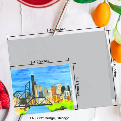 Bridge, Chicago, Greeting Card (8382C), Enclosure Card, www.printedcanvas.com