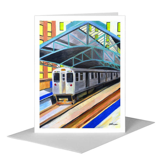 State & Van Buren, Chicago, Greeting Card (#7244A) A2 Card Front, www.printedcanvas.com
