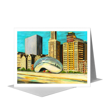 Millennium Park, Chicago, Greeting Card (#7422A) A2 Card Front, www.printedcanvas.com