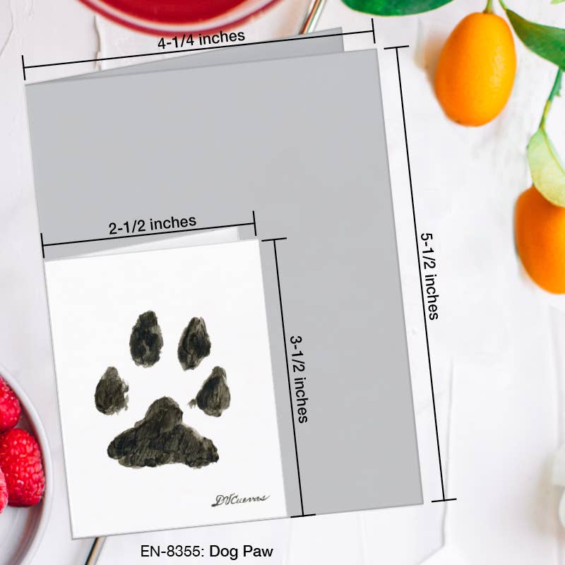 Dog Paw, Greeting Card (8355G), Enclosure Card, www.printedcanvas.com