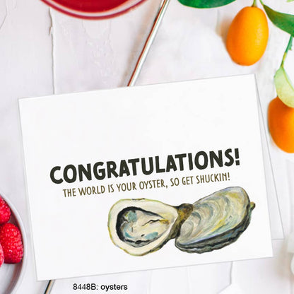 Oysters, Greeting Card (8448B), Enclosure, www.printedcanvas.com