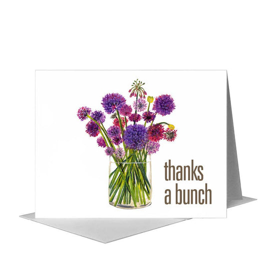 Alliums in Vase, Greeting Card (#7203B) A2 Card Front, www.printedcanvas.com