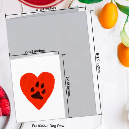 Dog Paw, Greeting Card (8355J), Enclosure Card, www.printedcanvas.com