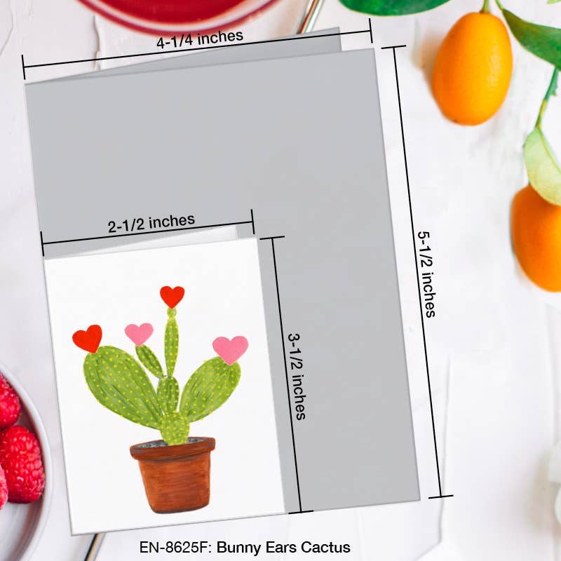 Bunny Ears Cactus, Greeting Card (8625F), Enclosure, www.printedcanvas.com