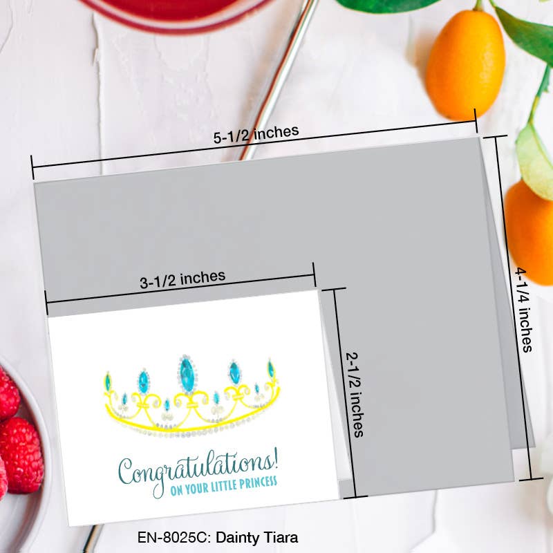 Dainty Tiara, Greeting Card (8025C), Enclosure, www.printedcanvas.com