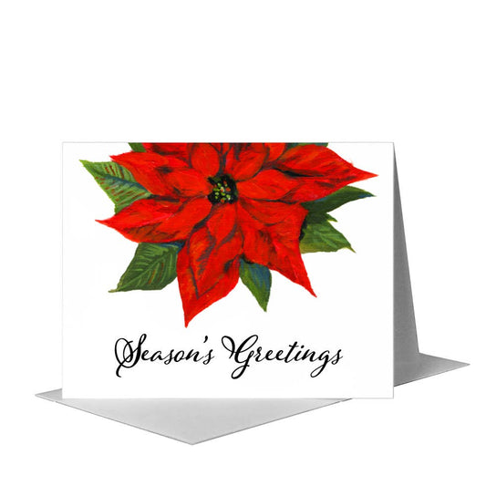 Poinsettia, Greeting Card (#7352Q) A2 Card Front, www.printedcanvas.com