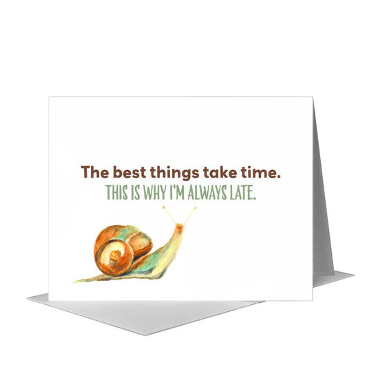 Snail, Greeting Card (#8116D) A2 Card Front, www.printedcanvas.com