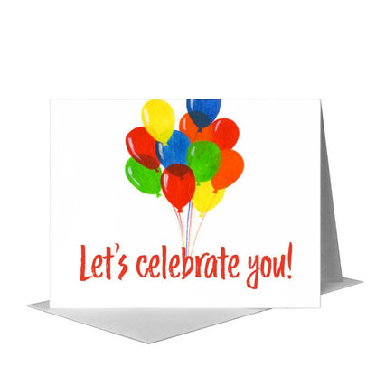 Balloon Bunch, Greeting Card (#8015D), A2 Card Front, www.printedcanvas.com