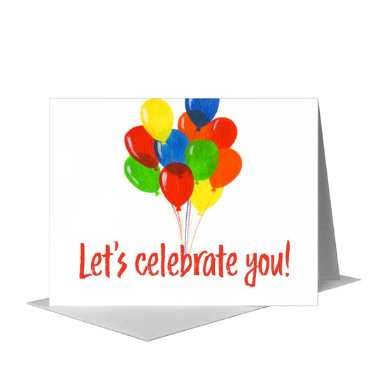 Balloon Bunch, Greeting Card (#8015D) A2 Card Front, www.printedcanvas.com
