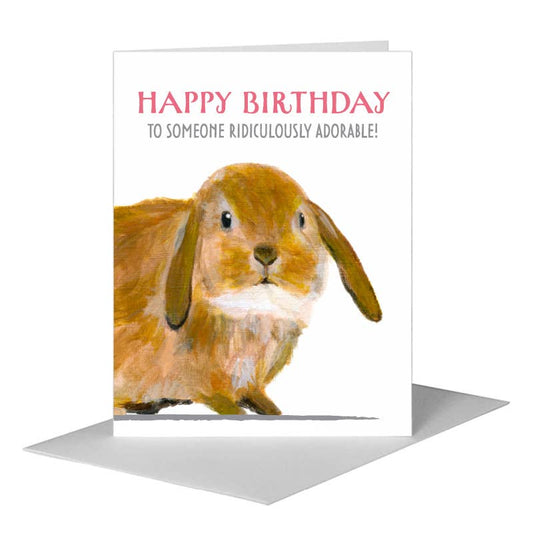 Brown Bunny, Greeting Card (#7762E) A2 Card Front, www.printedcanvas.com