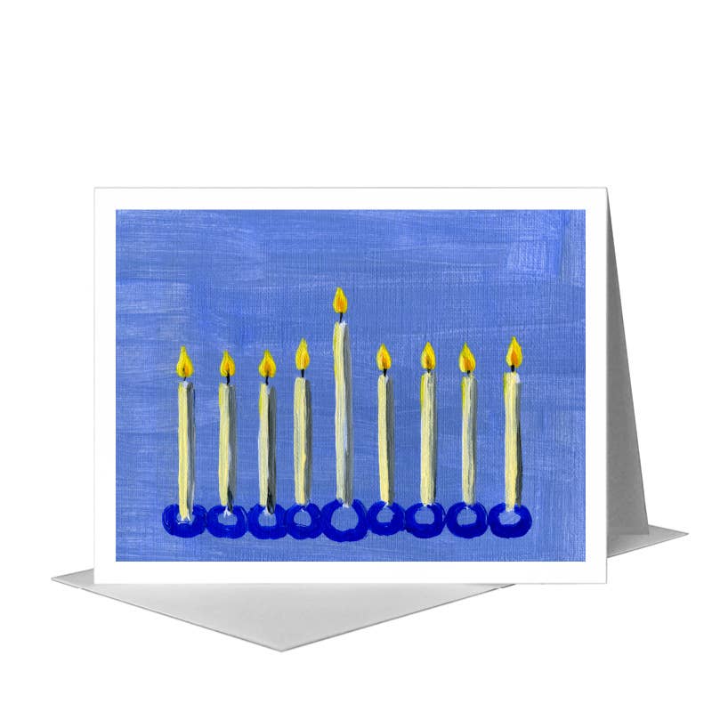 Hanukkah Night, Greeting Card (#7285B) A2 Card Front, www.printedcanvas.com