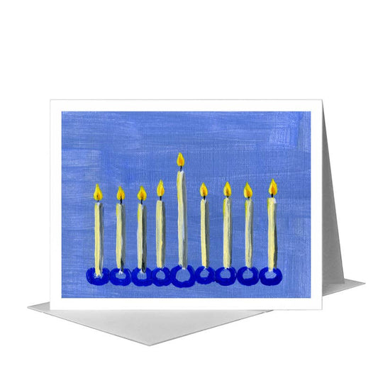 Hanukkah Night, Greeting Card (#7285B) A2 Card Front, www.printedcanvas.com