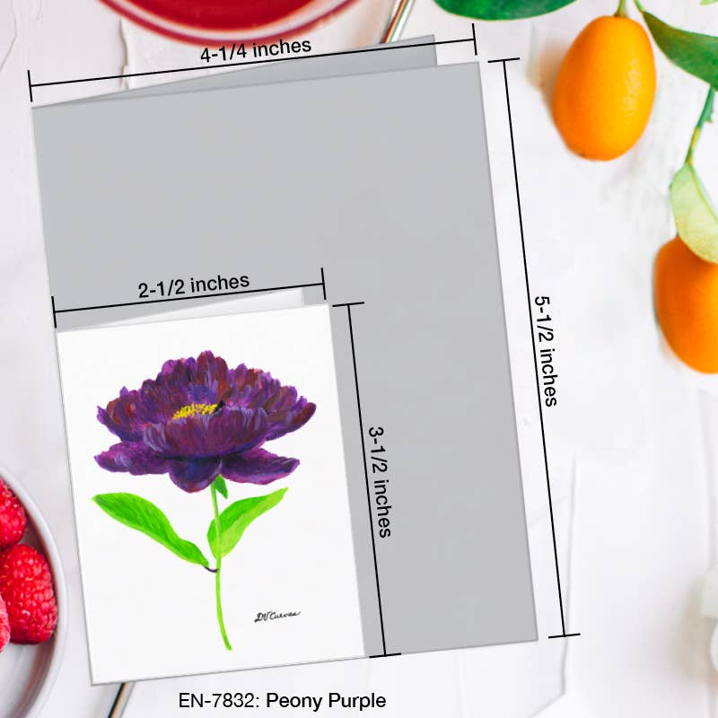 Peony Purple, Greeting Card (7832A), Enclosure Card, www.printedcanvas.com
