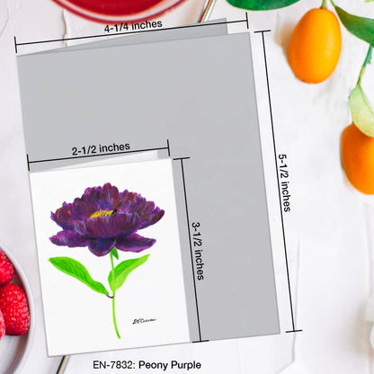 Peony Purple, Greeting Card (7832A), Enclosure Card, www.printedcanvas.com