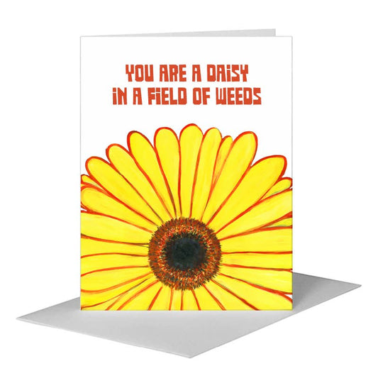 Giant Gerber Yellow, Greeting Card (#7417K) A2 Card Front, www.printedcanvas.com