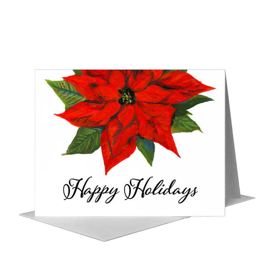 Poinsettia, Greeting Card (#7352B) A2 Card Front, www.printedcanvas.com