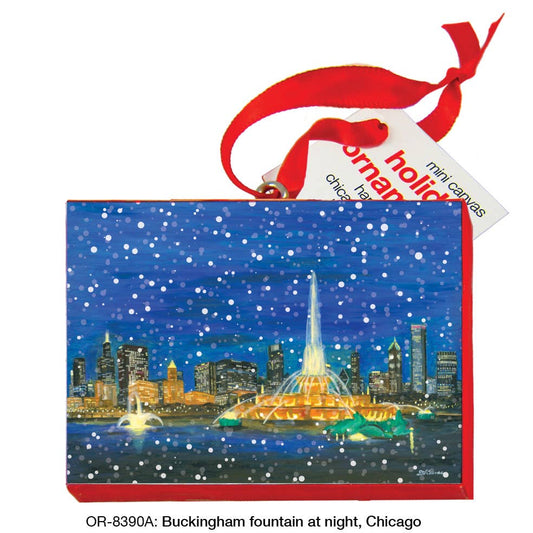 Buckingham Fountain At Night, Chicago, Ornament (OR-8390A)