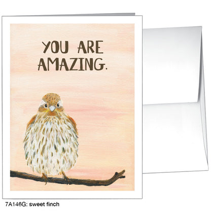 Sweet Finch, Greeting Card (8325G), A2 Card, printedcanvas.com