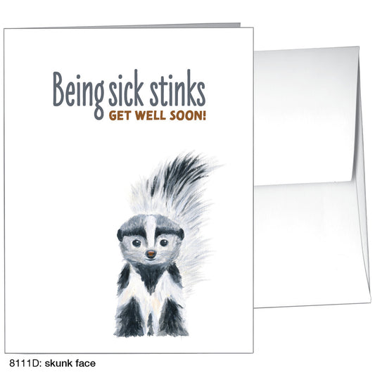 Skunk Face, Greeting Card (8111D), A2 Card Front, www.printedcanvas.com