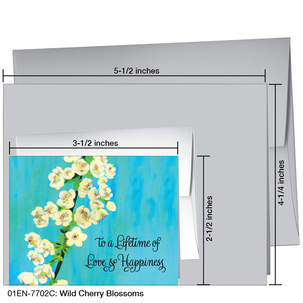 Wild Cherry Blossoms, Greeting Card (7702C), Enclosure, printedcanvas.com
