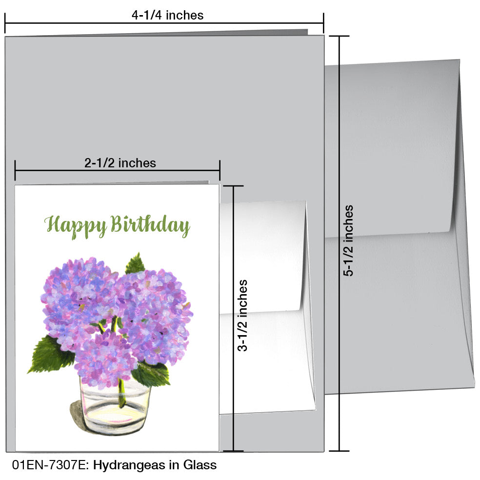 Hydrangeas in Glass, Greeting Card (7307E), Enclosure Card, www.printedcanvas.com