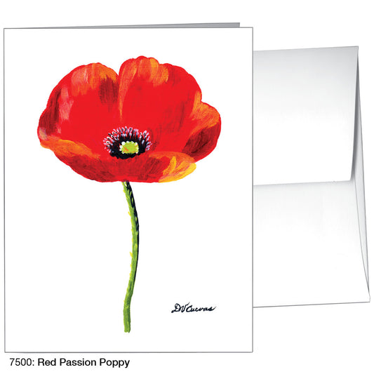 Red Passion Poppy, Greeting Card (7500A), A2 Card Front, www.printedcanvas.com