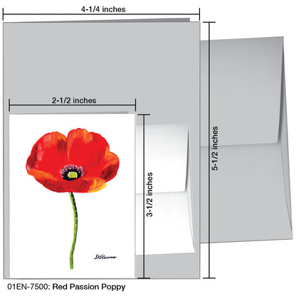 Red Passion Poppy, Greeting Card (7500A), Enclosure Card, www.printedcanvas.com